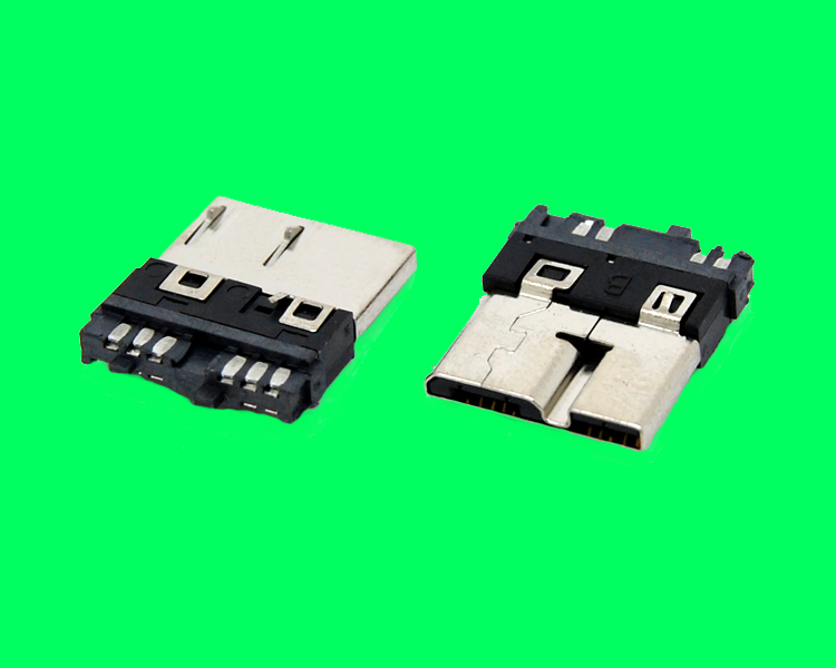 MICRO USB 3.0 B PLUG 超薄半通槽 自動(dòng)焊主體